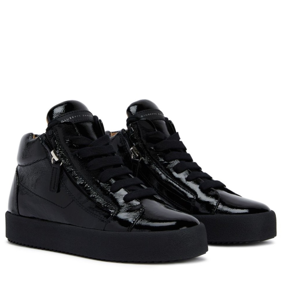 NEW Giuseppe Zanotti Justy Patent Leather High Top Chunky Sneakers Size 40